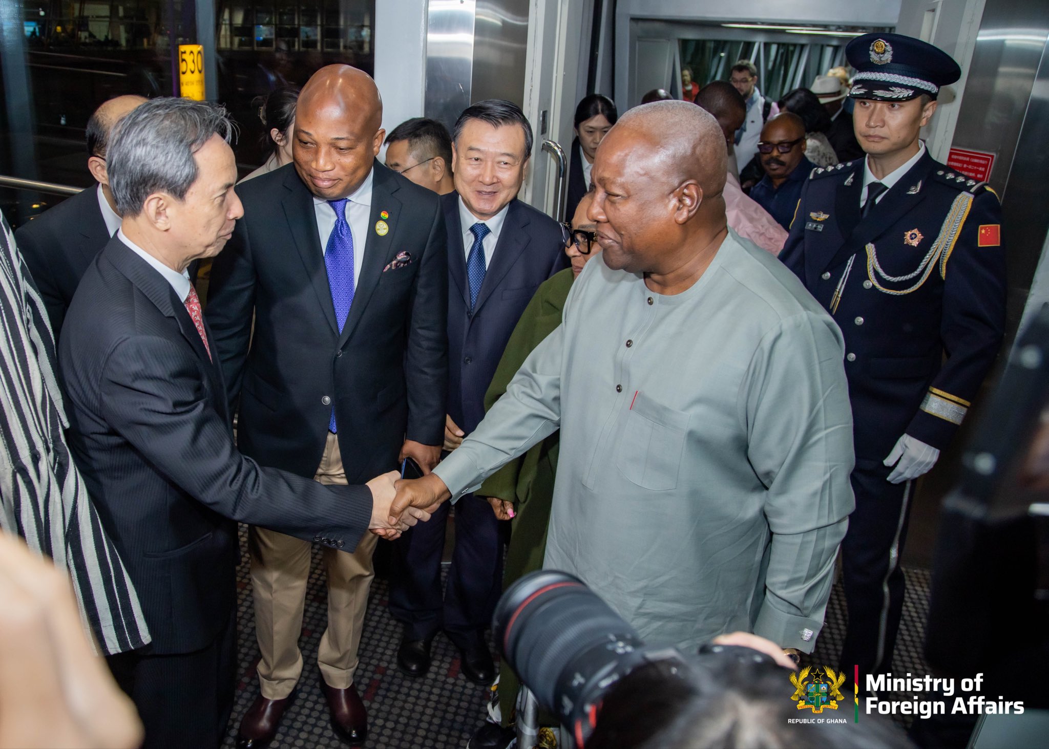 The President of the Republic of Ghana and African Union Champion for Gender and Development Issues, His Excellency John Dramani Mahama has arrived in Beijing, China
