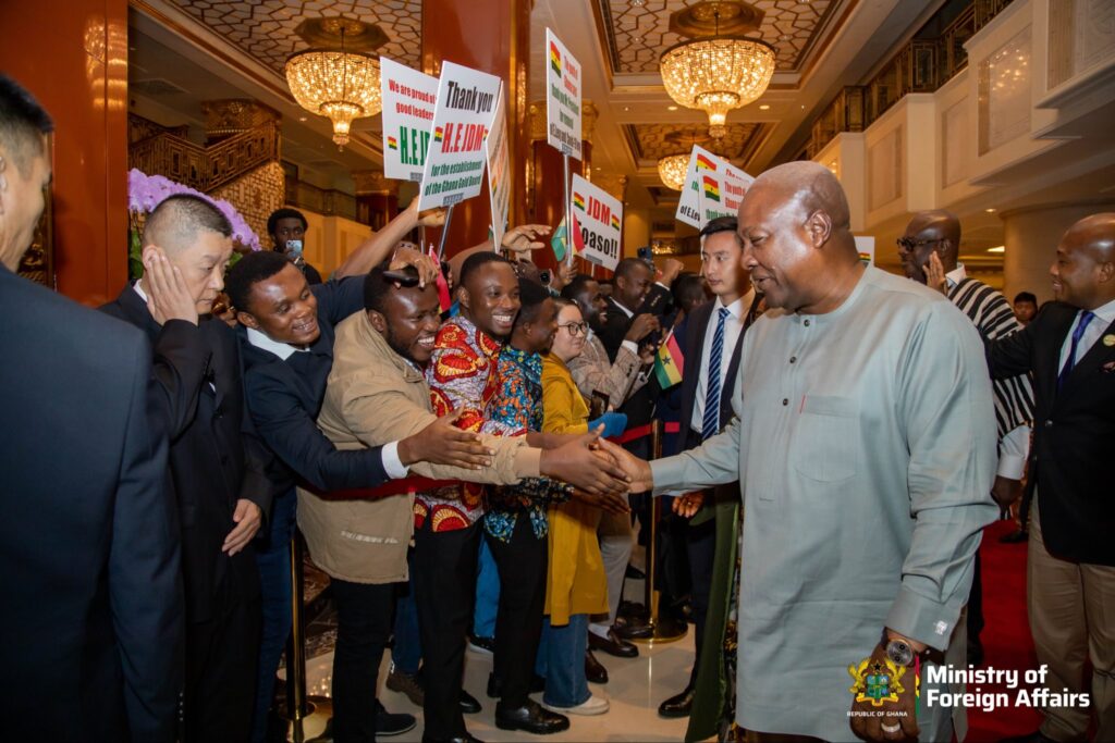 The President of the Republic of Ghana and African Union Champion for Gender and Development Issues, His Excellency John Dramani Mahama has arrived in Beijing, China