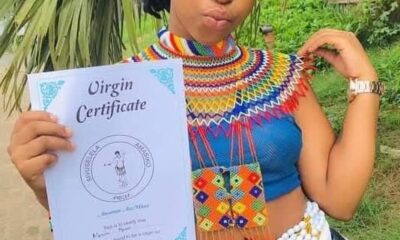A certificate awarded to a virgin graduate in March.