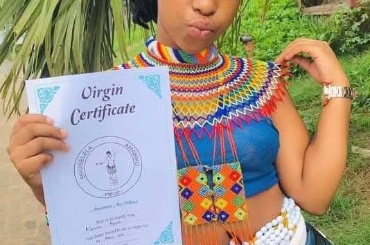 A certificate awarded to a virgin graduate in March.