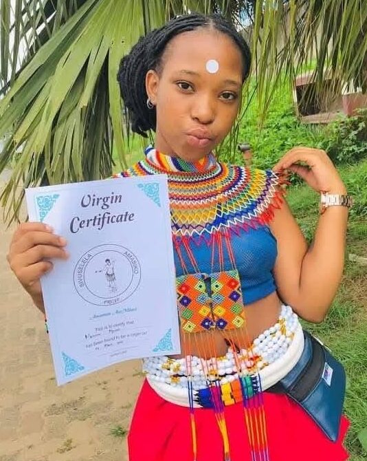 A certificate awarded to a virgin graduate in March.