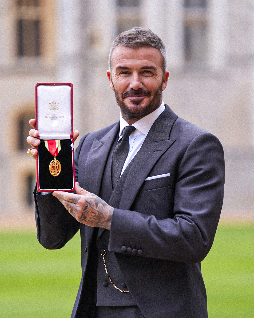 King Charles III knighted David Beckham at Windsor Castle on Tuesday, honoring his legendary soccer career with Manchester United and England